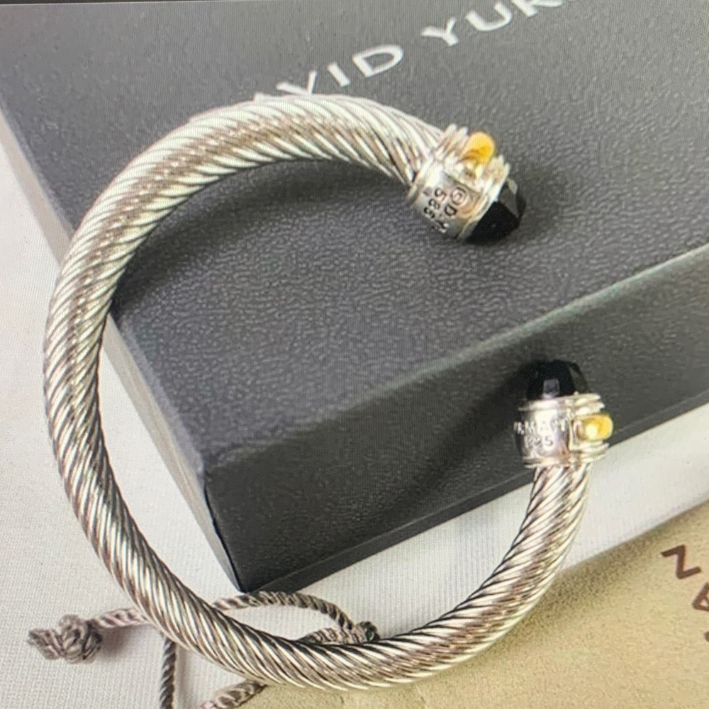 DavidYurman Silver Bracelet with Black and Gold Accents